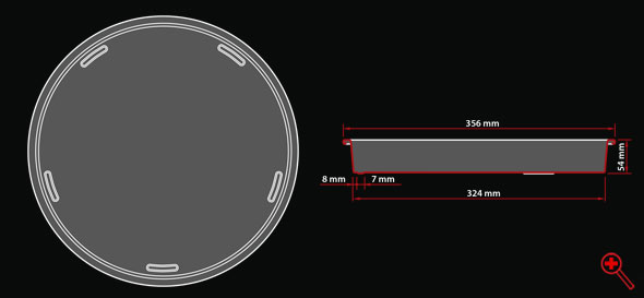 Technical Drawing of Tin Metal Tray